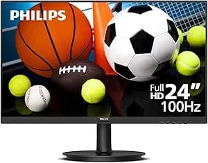 Philips 241v8lbs 24" (23.8") Full Hd Monitor, 1920×1080, 100hz, Va Panel, Adaptive-Sync, Flicker-Free, Lowblue Mode, Hdmi & Vga, Vesa Mount, Office Monitor