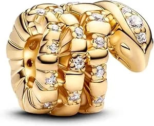 Pandora Curled Snake Charm 14k Gold Plating
