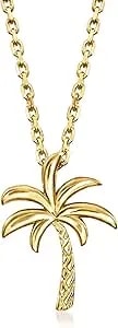 Ross-Simons 18kt Gold Over Sterling Palm Tree Necklace. 18 Inches