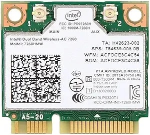 Intel Dual Band Wireless-Ac 7260 Wifi Bluetooth Half Mini Card