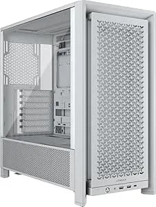 Corsair 4000d Frame Modular Mid-Tower Atx Pc Case – High Airflow, Infinirail Fan Mounting System, Dual 360mm Radiator Support, Asus Btf, Msi Project Zero, Gigabyte Project Stealth – White
