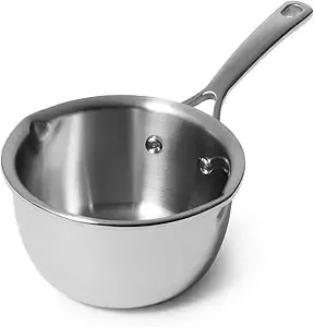 Sur La Table Classic 5-Ply Stainless Steel Butter Warmer, 0.6 Qt, Silver