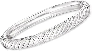 Ross-Simons Sterling Silver Spiraled Oval Bangle Bracelet