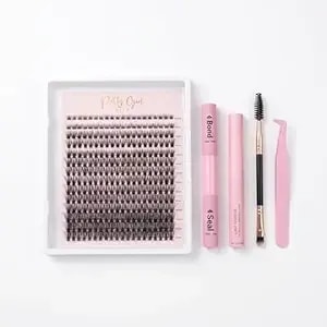 Diy Wispy Lash Clusters 8-16mm 280 Pcs Lash Bond And Seal, Lash Tweezers For Self Use Individual Lashes Eyelash Extension Kit D Curl