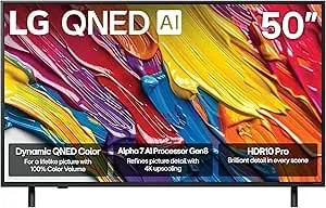 LG 50-Inch Class QNED AI 4K QNED82A Series Smart TV W/AI Sound, HDR10, 4K Super Upscaling, Filmmaker Mode, Wow Orchestra, Alexa Built-In (50QNED82AUA, 2025)