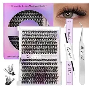 Lash Clusters Kit, Diy Cluster Eyelash Extensions 9‑16mm, 40d+50d, 280pcs, D Curl Natural Volume Lashes With Bond & Seal,Tweezers–Fake Cat Eye Wispy Individual Clusters