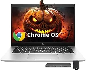 HP Elite C640 G3 14" FHD Chromebook, i5-1245U, 8GB LPDDR4X, 416GB Storage (256GB Emmc+160GB Docking Station), Webcam, Wi-Fi 6E, Iris Xe Graphics, Chrome OS, Silver