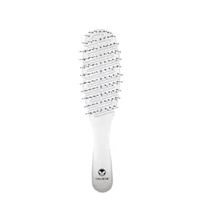 Calista Smoothie Brush - Vented Design & Flexible Bristles Work In Wet & Dry Hair - Ergonomic Handle Detangles Without Pulling - Pain-Free - All Hair Types (White)