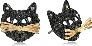 Betsey Johnson Pave Cat Stud Earring