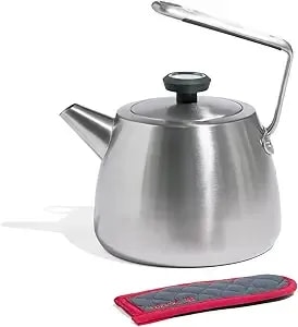 Made In Cookware - 2 Qt Kettle - Stainless Steel - With Built-In Temperature Gauge - Includes Handle Sleeve - Induction Compatible