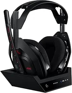 Logitech G Astro A50 Multi-Platform Wireless Gaming Headset + Base Station For PS5/Xbox/PC: Playsync Audio Switcher, <16bit/48kHz (Console), <24bit/48kHz (PC), 24hr Battery, 2.4GHz & BT - Black