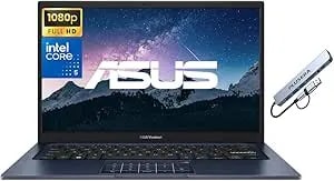 Asus Vivobook 14" Fhd Business & Student Laptop Computer, 10-Core Intel Core 5 120u Processor, 12gb Ram 1tb Ssd, Windows 11, Plusera 8-In-1 Hub Included, Quiet Blue