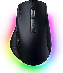 Razer Pro Click V2 Wireless Mouse: Right-Handed Ergonomic Design With Thumb Rest - AI Prompt - Long Battery Life - Multi Device Connectivity Via 2.4GHz, Bluetooth, Or USB C Wired Mode - Chroma RGB