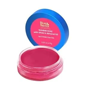 Blue Nectar Lip Tint Balm For Rosy Pink Tinted Lips - Natural Lip Tint For Dark Lips With Organic Ghee & Shea Butter - Long Lasting Lip Mosturizer (0.35 Oz)