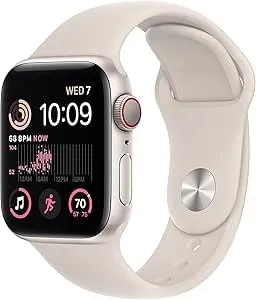 Apple Watch Se (2nd Gen) [Gps + Cellular, 40mm] - Starlight Aluminum Case With Starlight Sport Band, M/L (Renewed Premium)