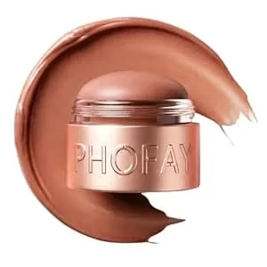 Phofay 3-In-1 Mousse Blush Cream & Lipstick Gloss-Soft Silky Creamy Texture,Vegan & Lightweight Matte Finish Cosmetics Long-Lasting Moisturizing Blush Daily Makeup For Natural Flush Of Color (01#)