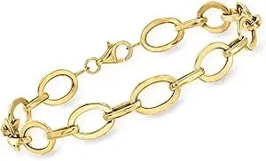 Ross-Simons 14kt Yellow Gold Flat Oval-Link Bracelet