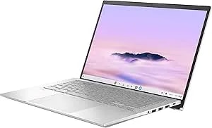 ASUS Expertbook CX54 Chromebook Plus Laptop With Google AI, 14" 2560x1600 Display, Intel® Core™ Ultra 5 Processor, 8GB RAM, 128GB SSD, Chromeos, Fog Silver, CX5403CMA-DB588
