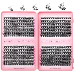 Fadlash Eyelash Clusters 371pcs Natural Lash Clusters 8-16mm D-Curly Individual Wispy Lash Extension Diy Cluster Eyelash Extensions At Home(c3,8-16mm)