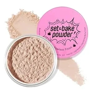 Setting Powder Makeup - Set Bake Powder - Lightweight Natural, Translucent Face Loose Powder To Set Makeup Foundation Or Concealer (#2 Natural Color, 0.7 Oz)