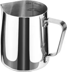 Hofason Stainless Steel Milk Frothing Pitcher Cappuccino Pitcher Pouring Jug Espresso Cup Creamer Cup For Latte Art, 12 Ounce (350 Ml)