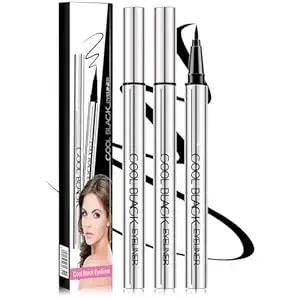 2 Pcs Waterproof Liquid Eyeliner, 24-Hour Smooth Application, Long-Lasting & Creamy Smooth Texture For Precise And Sharp Lines (2 Black)