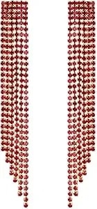 Mlouye Colorful Dangle Earrings For Women, Long Dangling Rhinestone Earrings Crystal Chandelier Earrings