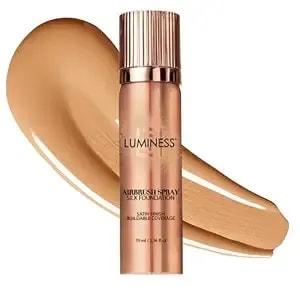 Luminess Silk Airbrush Spray Foundation - Full Coverage Foundation - Formula Hydrates & Moisturizes With Hyaluronic Acid, Aloe Vera & Hydrolyzed Silk (Shade - Medium)