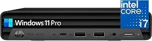 Hp Pro Mini Pc Desktop Computer For Business Daily Remote Work, Intel Core i7-12700t, Ultra Slim Design, 16gb ddr4 Ram, 1tb Pcie Ssd, Keyboard & Mouse, Dp 1.4, Hdmi 2.1, Windows 11 Pro, Carbon Black