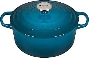 Le Creuset Enameled Cast Iron Signature Round Dutch Oven, 4.5 Qt., Deep Teal