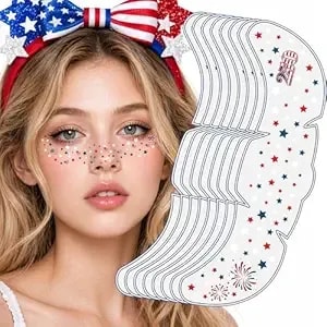 250th Anniversary Usa Shirt - 8 Pack Red White Blue American Flag Patriotic Face Tattoos -4th Of July Outfits For Women - 250th Anniversary 1776-2026 Usa Merchandise For Fourth Of July Accessories