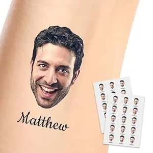 Custom Temporary Tattoos With Photo Personalized Name Fake Tattoos With Picture For Adult Men Women Customized Gifts For Birthday Bachelorette Party