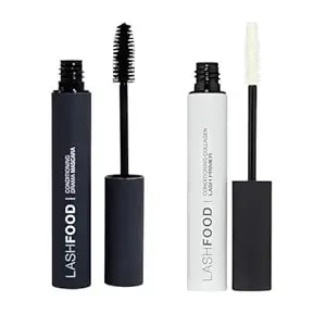 Lashfood Prime & Define Duo - Conditioning Collagen Lash Primer & Mascara - Nourishing, Strengthening, Thickening - Nano-Peptide - Lift, Define, Boost Volume For Long, Feathery, Full Eyelashes