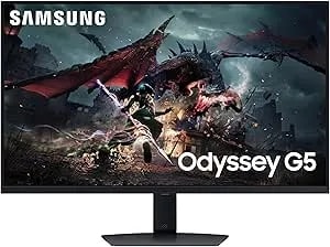 Samsung 32-Inch Odyssey g50d Series Qhd Fast Ips G-Sync Compatible Gaming Monitor, 1ms, Vesa Displayhdr 400, 180hz, Amd Freesync, Adjustable Stand, Eye Saver Mode, ls32dg502enxza, 2024