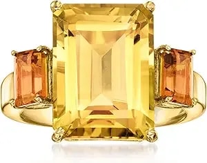 Ross-Simons 12.00 Ct. T.W. Citrine Ring In 18kt Gold Over Sterling