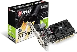 Msi Gaming Geforce Gt 710 2gb gdrr3 64-Bit Hdcp Support Directx 12 Opengl 4.5 Heat Sink Low Profile Graphics Card (Gt 710 2gd3h Lp)