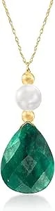 Ross-Simons Cultured Pearl And Gemstone Necklace In 14kt Yellow Gold