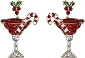 Hallmark Candy Cane Martini Earrings