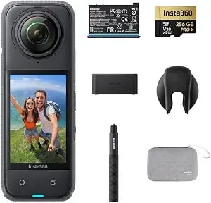 insta360 x4 Endurance Bundle - 8k Waterproof 360 Action Camera, 4k Wide-Angle Video, Invisible Selfie Stick, Removable Lens Guards, 135 Min Battery Life, Ai Editing, Stabilization, For Sports, Travel