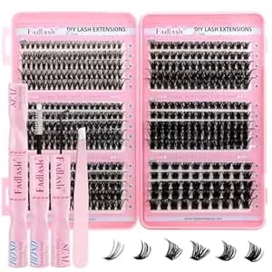 Eyelash Clusters Diy Lash Extension Kit Diy Natural And Fluffy Lash Clusters Kit D Curl Volume Individual Eyelashes With Lash Bond And Seal, And Lashes Tweezers For Beginners At Home By Fadlash