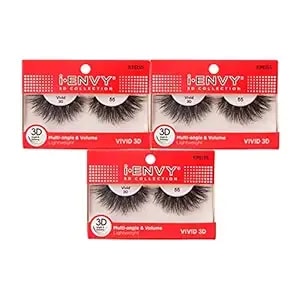 I•Envy 3 Pairs False Eyelashes 3d Collection Multi-Angle & Volume Lightweight Vivid 3d Lashes (kpei55)