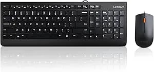 Lenovo 300 USB Combo, Full-Size Wired Keyboard & Mouse, Ergonomic, Left Or Right Hand Mouse, Optical Mouse, GX30M39606, Black