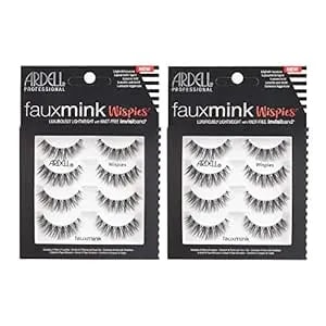 Ardell Faux Mink False Eyelashes, Wispy Natural Lashes, Reusable, Soft & Lightweight For Everyday Glam, Multipack - 2 Pack X 4 Pairs