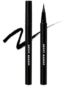 Hevvymakeup Define Eyes Pen Liner Long Black - Precision Waterproof Matte Black Eyeliner With Ultra-Fine Fiber Brush - Long Lasting Smudge Resistant - Korean Eye Makeup, 0.02 Oz.