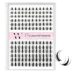 Fairy Lash Clusters 144pcs Diy Wispy Manga Style Natural Look Manga Eyelash Clusters D Curly Cluster Eyelash Extensions Individual Anime Lash Extension With Invisible Thin Band(8-16mm-Mixed)