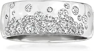 Ross-Simons 0.50 Ct. T.W. Scattered-Diamond Ring In Sterling Silver