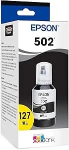 Epson 502 Ecotank Ink Ultra-High Capacity Bottle Black Works With Et-2850, Et-2980, Et-2988, Et-3850, Et-3930, Et-3950, Et-4850, Et-4950 And Other Select Ecotank Models