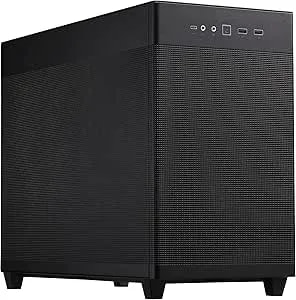 Asus Prime ap201 Micro Atx Pc Case, 33-Liter Compact Design, Pre-Installed Fans, Mesh Panel, Tool-Free Side Panels, 360mm Radiator Support, Gpu Support Up To 338mm, Atx Psu Compatible