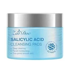 Salicylic Acid Remover Wipes, Exfoliating Face Cleansing Pads With Witch Hazel & Vitamin C For Hydrating & Calming For Sensitive Skin, 40ct