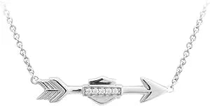 Harley-Davidson Women'S Embellished Shooting Arrow Necklace, Silver hdn0407-16